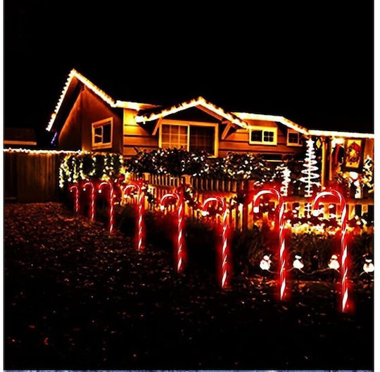 Weihnachtsfiguren Weihnachtslichtdekoration Zuckerstangen Außen Solarbetrieben 28 cm