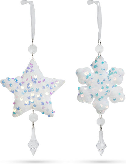 Decorațiune Stea Fulgi De Zăpadă Din Acrilic Iridescent Pentru Brad De Crăciun 12,5 Cm