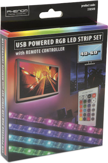 Alista Home Bandă LED Pentru Televizor USB 5V RGB Lumină 1.524m Tip SMD5050 cu Sursă de Alimentare și Telecomandă