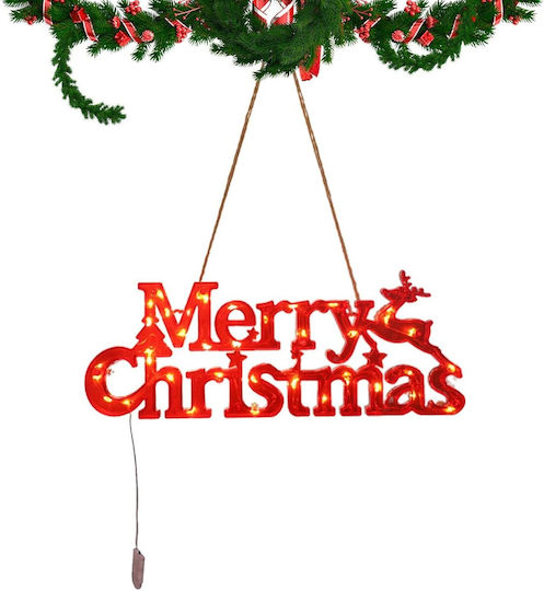 Instalație Led De Crăciun Litere 3d Flippy Merry Christmas Lumină Caldă 27.5 X 10.5 X 1.4 Cm Roșie