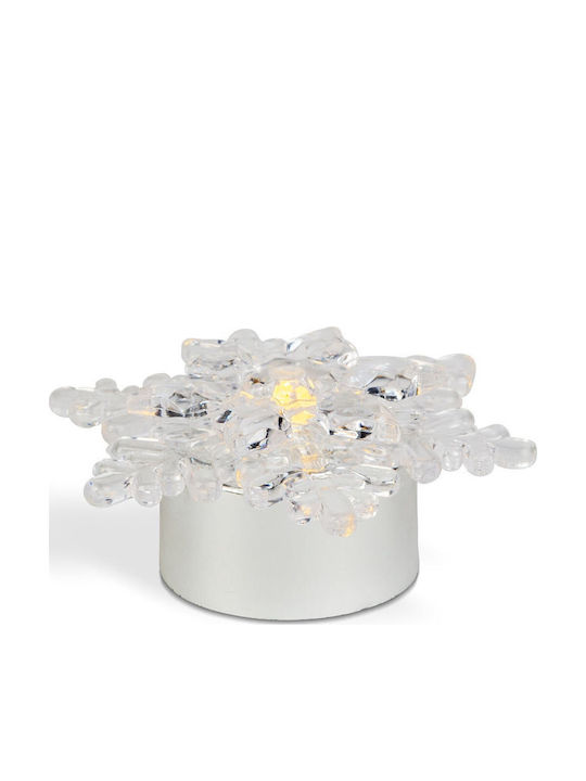 Set Decorațiuni LED Model Fulgi 4 Bucăți Lumină Alb Cald Alimentat Cu Baterii