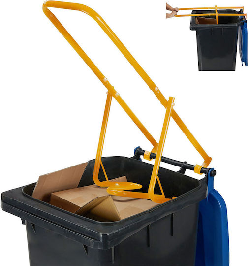 Relaxdays Waste Compactor Bins Yellow 39x95x33 Cm