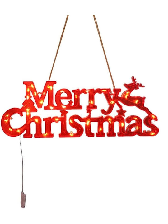 Instalație Led De Crăciun Litere 3d Flippy Merry Christmas Lumină Caldă 27.5 X 10.5 X 1.4 Cm Roșie