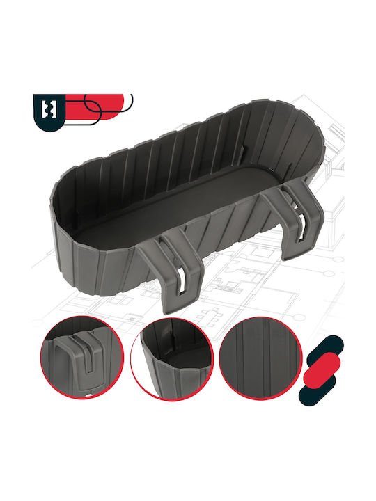 Kotarbau Rustic Gray Oval Balcony Railing Flower Box 400 Mm Set 4 Pcs Kotarbau Rustic Gray Oval Balcony Railing Flower Box 400 Mm Set 4 Pcs