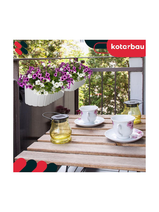 Kotarbau Rustic White Oval Balcony Railing Flower Box 400 Mm Set 4 Pcs