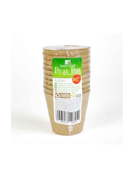 Biodegradable Seedling Pot Ø8 Cm Paper Round Set 10 Pcs Planting Plants
