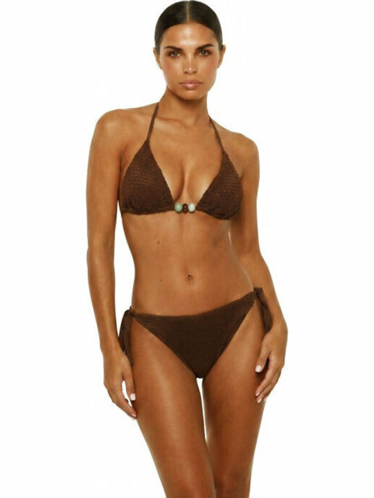 Bikini Τριγωνάκι B Cup με Ενίσχυση Καφέ