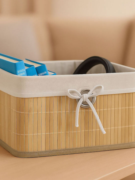 Relaxdays Coș De Depozitare Din Bambus Bej 20x31x31cm