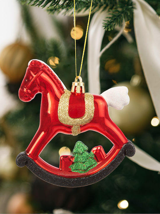 Decorațiune Pentru Brad Cal Leagăn Cu Sclipici 10 Cm
