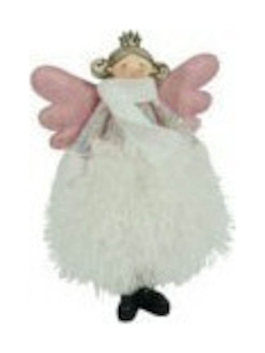 Christmas Angel Ornament Alista Home White Textile 26 Cm