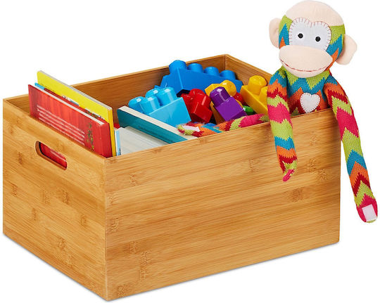 Relaxdays Coș De Depozitare Din Bambus Bej 21x40x30cm Relaxdays Coș De Depozitare Din Bambus Bej 21x40x30cm