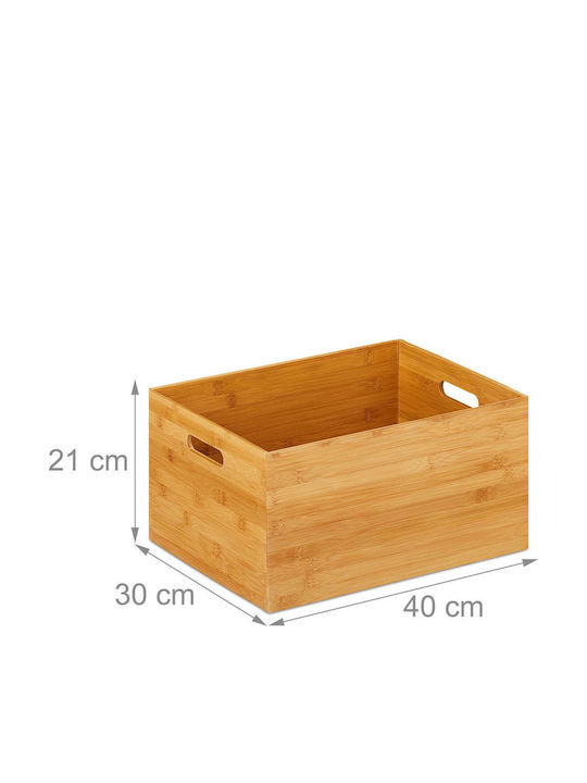 Relaxdays Storage Basket Bamboo Beige 21x40x30cm