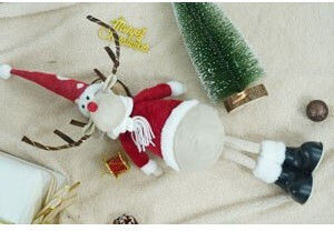 Christmas Reindeer Ornament Alista Home Red White Textile 55 Cm
