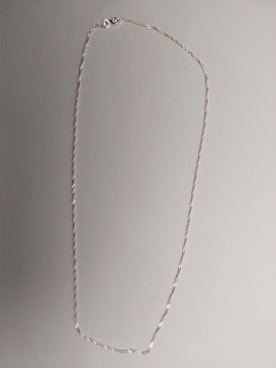 Twisted 925 Silver Necklace 55 Cm Jolie Silver 2.6g Twisted 925 Silver Necklace 55 Cm Jolie Silver 2.6g