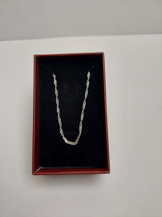 Twisted 925 Silver Necklace 55 Cm Jolie Silver 2.6g