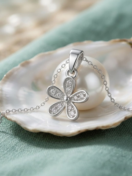 925 Silver Pendant Jolie Silver Women Flower Model Stones 0.5 G Fine Elegant Design Silver-colored 925 Silver Pendant Jolie Silver Women Flower Model Stones 0.5 G Fine Elegant Design Silver-colored