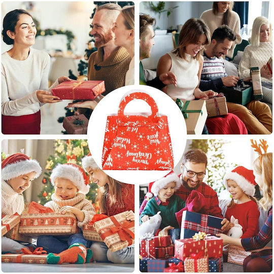 Alista Home Geantă Din Țesătură Pentru Cadou Tematică Crăciun Roșie 13x6x12cm