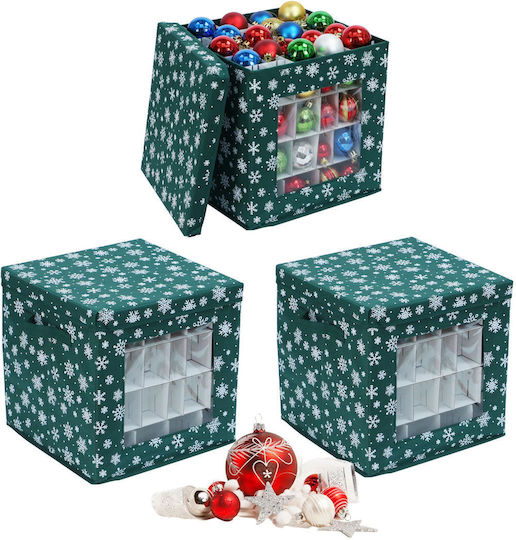 Relaxdays Weihnachtliche Geschenkverpackung Weiß 33x33x33cm 3 Stück