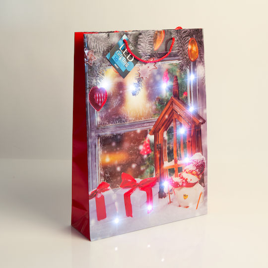 Alista Home Geantă Hârtie Tematică Crăciun Albă 33x45.7x10.2cm 12 Bucăți