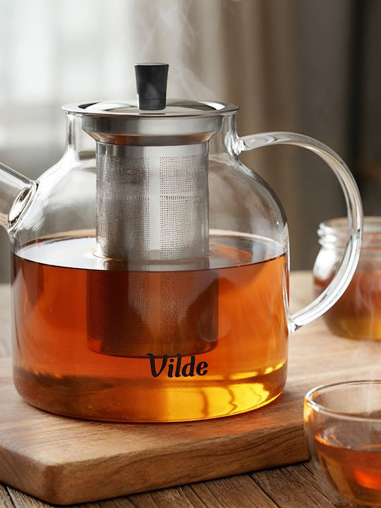 Vilde Glass Transparent Teapot with Filter 1200ml