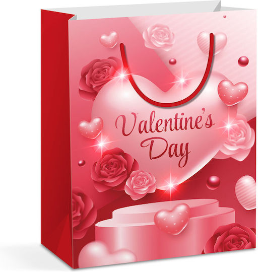 Alista Home Geantă Hârtie Crăciun Roșie Pentru Cadou 17.8x22.8x10.2cm 12 Bucăți