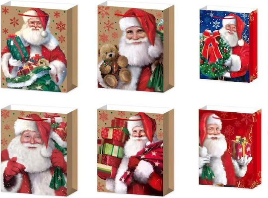 Alista Home Geantă Hârtie Crăciun Pentru Cadou 18.5x8.5x22.5cm 6 Bucăți (Desene Și Modele Diverse)