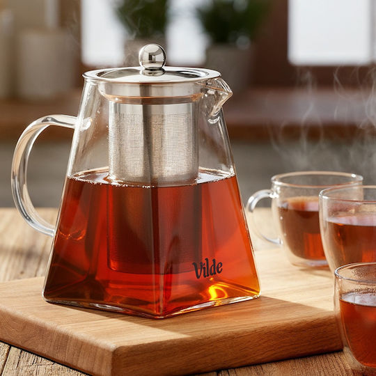 Vilde Τσαγιέρα με Φίλτρο Γυάλινη Διάφανη 920ml