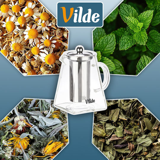 Vilde Τσαγιέρα με Φίλτρο Γυάλινη Διάφανη 920ml