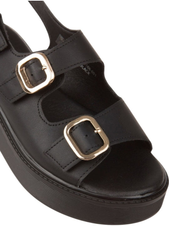 Women's Flat Sandals Flatforms Black