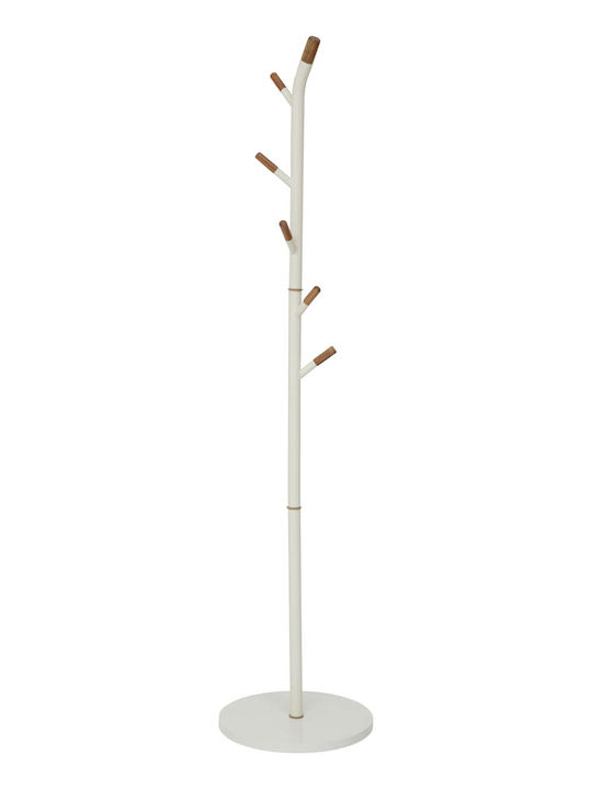 5Five Καλόγερος Μεταλλικός Λευκός 40x40x175.5cm