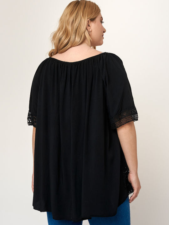 Cotton Tunic Short Sleeve Black