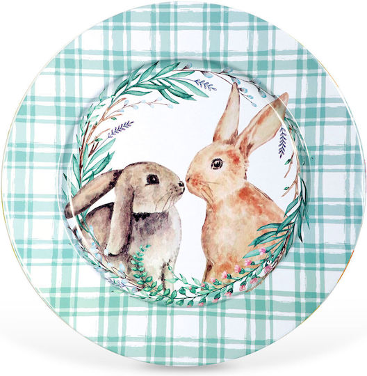 Metal Easter Tray Bunny Pattern 33 Cm