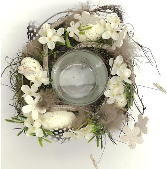 Decorative Feather Candle Holder 16cm Tea Light
