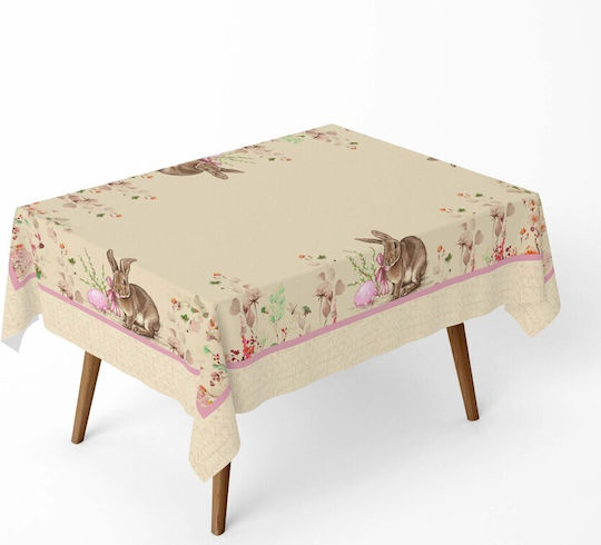 100% Cotton Tablecloth Bunnies Flowers 140x220cm Maddi
