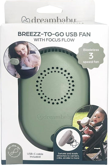 Dreambaby Ανεμιστηράκι Χειρός USB Χωρίς Πτερύγια Πράσινο L2399