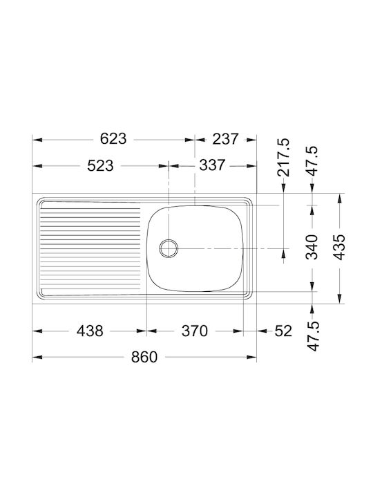 Franke Easy 611 Ένθετος Νεροχύτης Inox Σατινέ Μ86xΠ43.5cm Ασημί