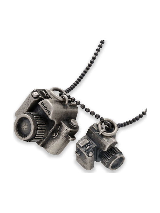 Men's Pendant Photography Camera Handmade Silver 925 Chain Bead