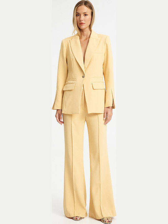Women's Fabric Trousers Yellow