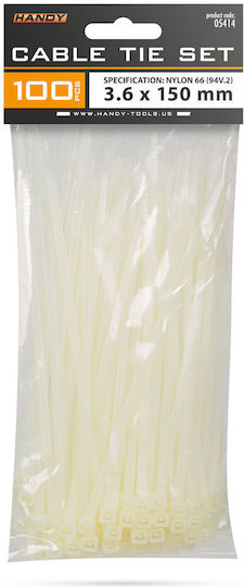 Plastic Cable Ties 150×3.6 Mm Nylon Self-locking Transparent 100 Pcs