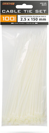 Plastic Cable Ties 150×2.5 Mm Nylon Self-locking Transparent 100 Pcs