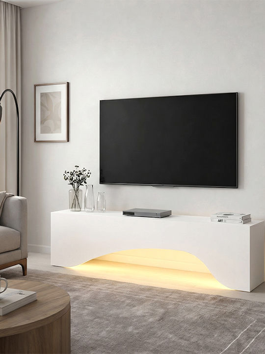 Έπιπλο Τηλεόρασης Mara με Φωτισμό LED Λευκό Μ150xΠ31.4xΥ40cm