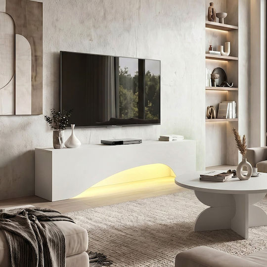 Елемент За Телевизор Mara с LED Осветление Бял М150xД31.4xВ40cm