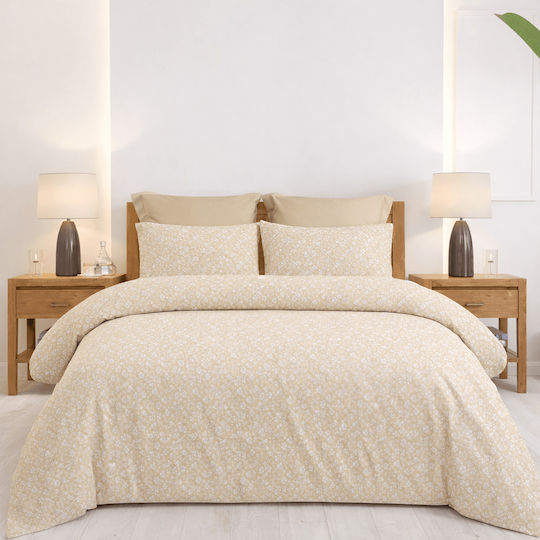 Astron Italy Emily Σετ King Size 4τμχ 260x280εκ. με Λάστιχο Beige