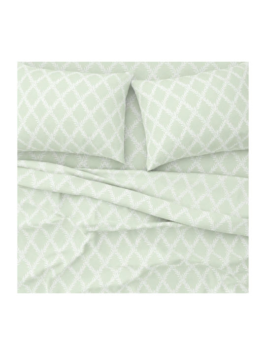 Astron Italy Lucia Σετ Σεντόνια King Size με Λάστιχο 260x280εκ. Olive (4τμχ)