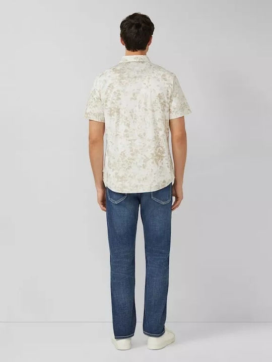 Short Sleeve Shirt in Narrow Fit Beige