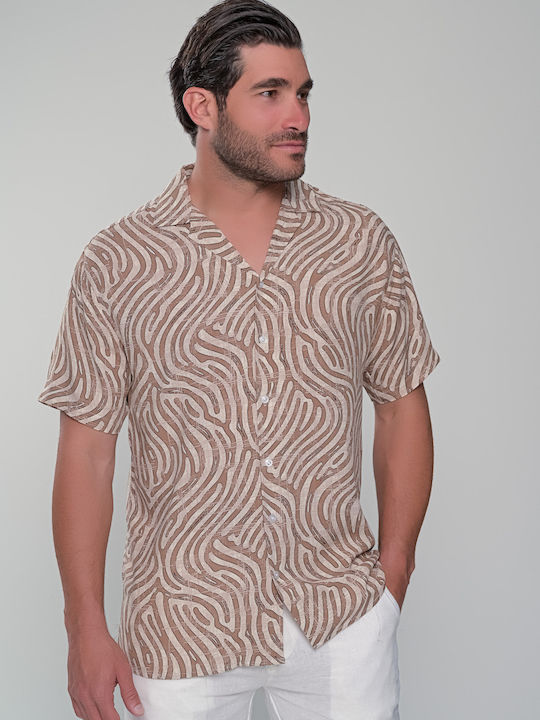 Waves Short Sleeve Shirt Beige