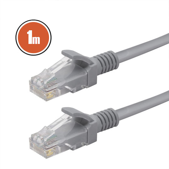 Utp Cat5e Мрежов Кабел 1м Rj45 Интернет Пач Сив