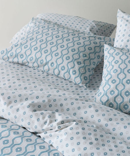 Kentia Trubi Bed Sheets Set King Size 270x270cm Blue (4 Pieces)