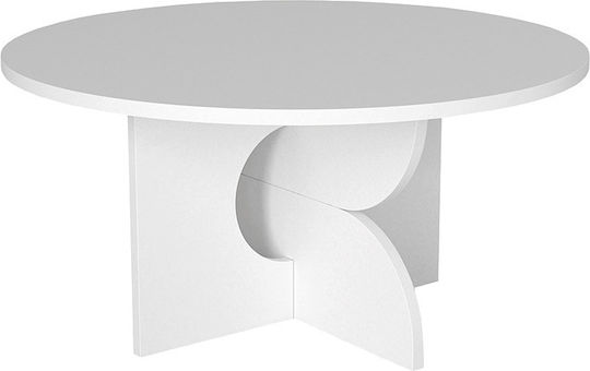 Round Side Table Mara Wooden White W75xL75xH36.8cm