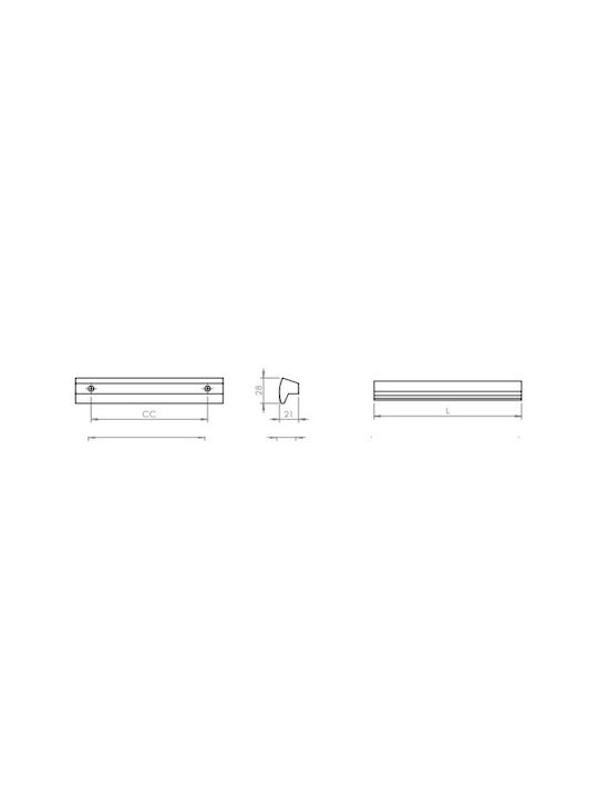 Finetto Mâner Pentru Mobilier Din Lemn Masiv Stejar Cu Centrele Găurilor 320mm 273-UPR0311#32